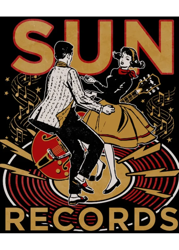 Steady Clothing Mens Sun Records Lindy Hop T-Shirt Black