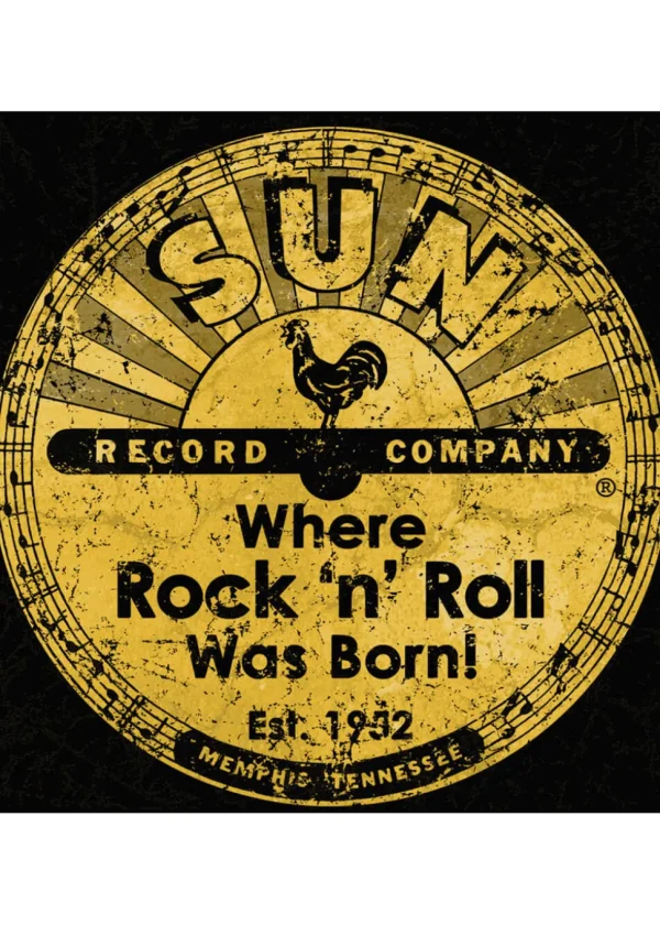 Steady Clothing Mens Sun Records Distressed Logo T-Shirt Black