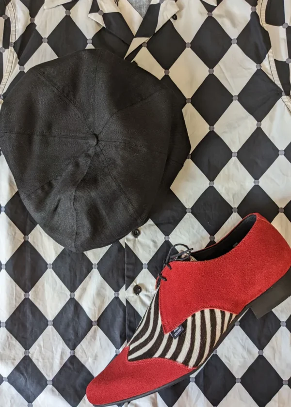 Steelground Beat Zebra Suede Leather 50's Shoes Red White