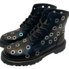 Steelground Eyelet Leather Boots Black