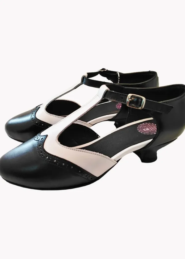 Steelground Gemma Leather 50's Pumps Black White