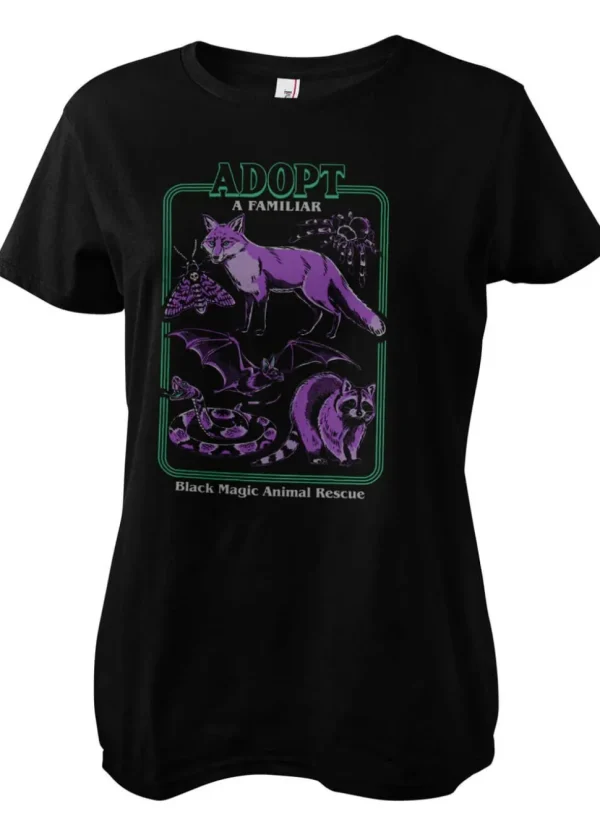 Steven Rhodes Adopt A Familiar Girly T-Shirt Black Violet