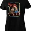 Steven Rhodes Caring For Your Demon Cat Girly T-Shirt Black