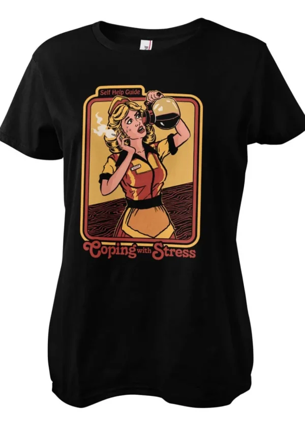 Steven Rhodes Coping With Stress Girly T-Shirt Black