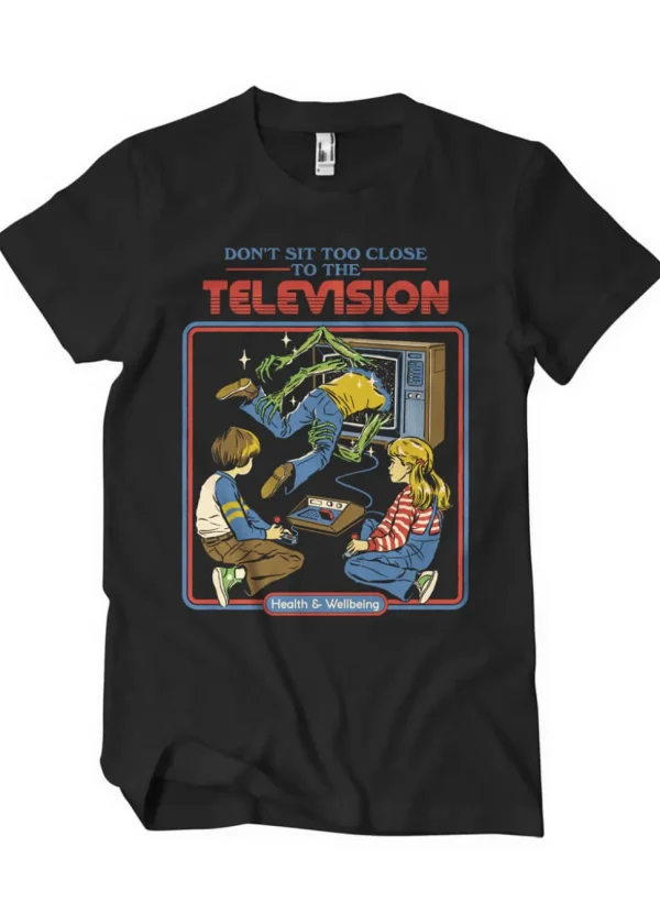 Steven Rhodes Don't Sit Too Close To The Television T-Shirt Black