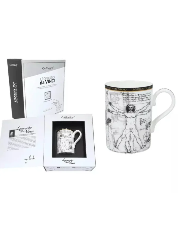 Succubus Art da Vinci Witruvian Man Mug Beige