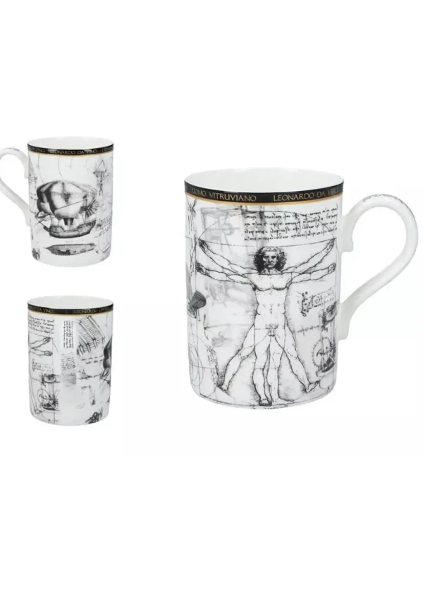 Succubus Art da Vinci Witruvian Man Mug Beige
