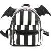 Succubus Bags Batwing Stripe Backpack Black White