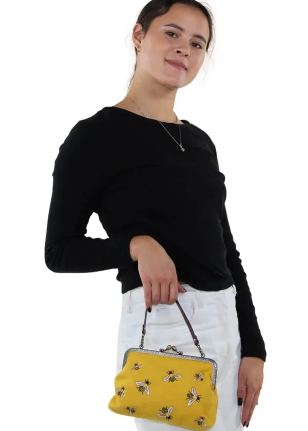 Succubus Bags Bees Kisslock Handbag Yellow