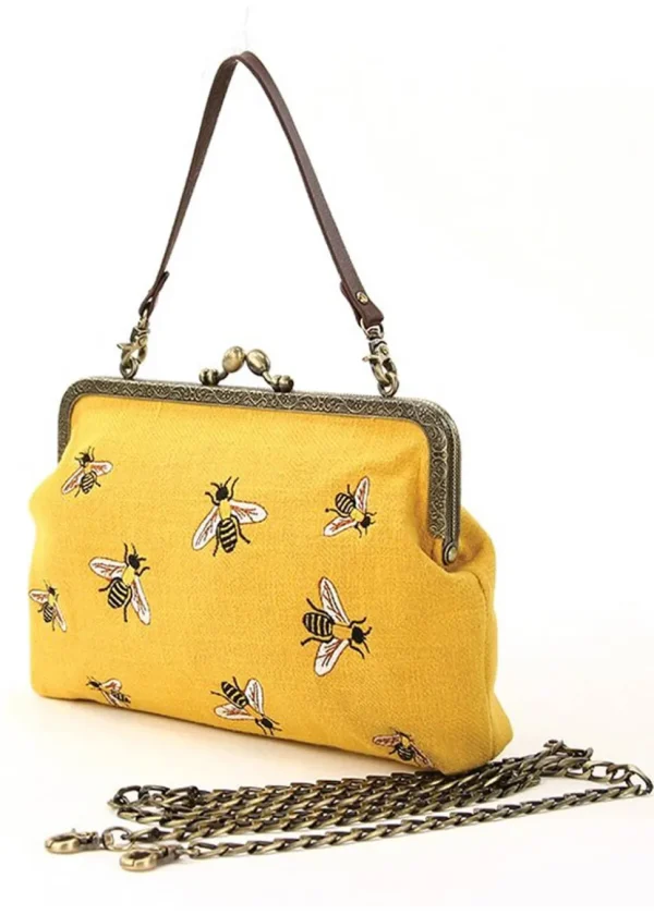 Succubus Bags Bees Kisslock Handbag Yellow