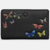 Succubus Bags Books Amongst Butterflies Leather Zip Around Wallet Black