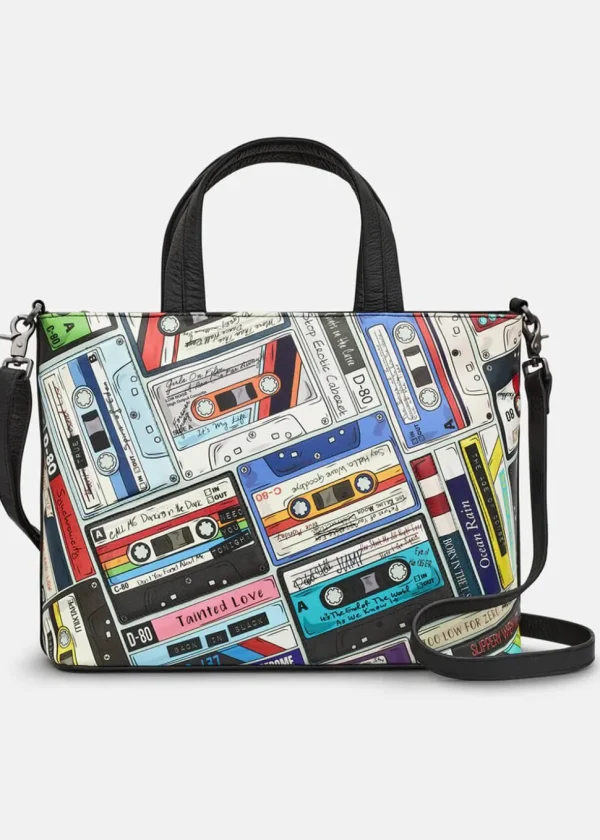 Succubus Bags Books Back to the 80s Leather Grab Bag Black