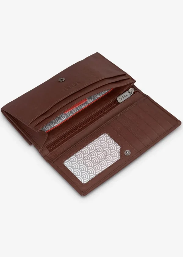 Succubus Bags Books Bookworm Library Flap Over Leather Wallet Brown
