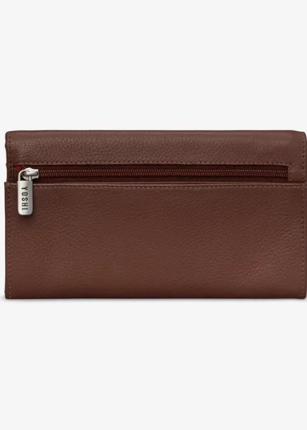 Succubus Bags Books Bookworm Library Flap Over Leather Wallet Brown