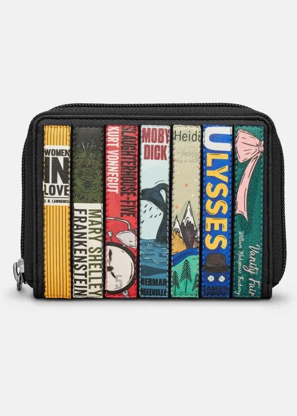 Succubus Bags Books Classic Bookworm Vegan Zip Around Wallet Black