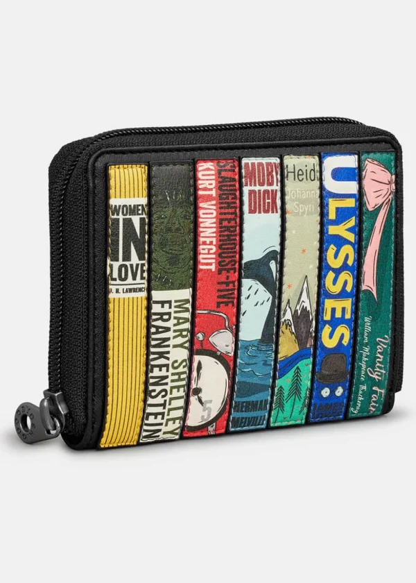 Succubus Bags Books Classic Bookworm Vegan Zip Around Wallet Black