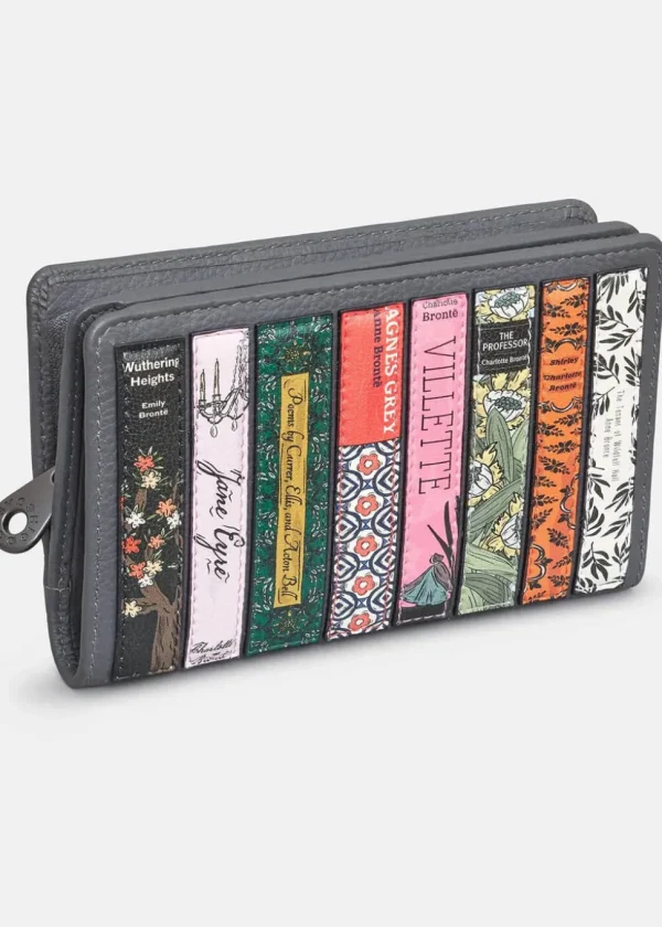 Succubus Bags Books Emily Bronte Bookworm Leather Zip Around Wallet Grey