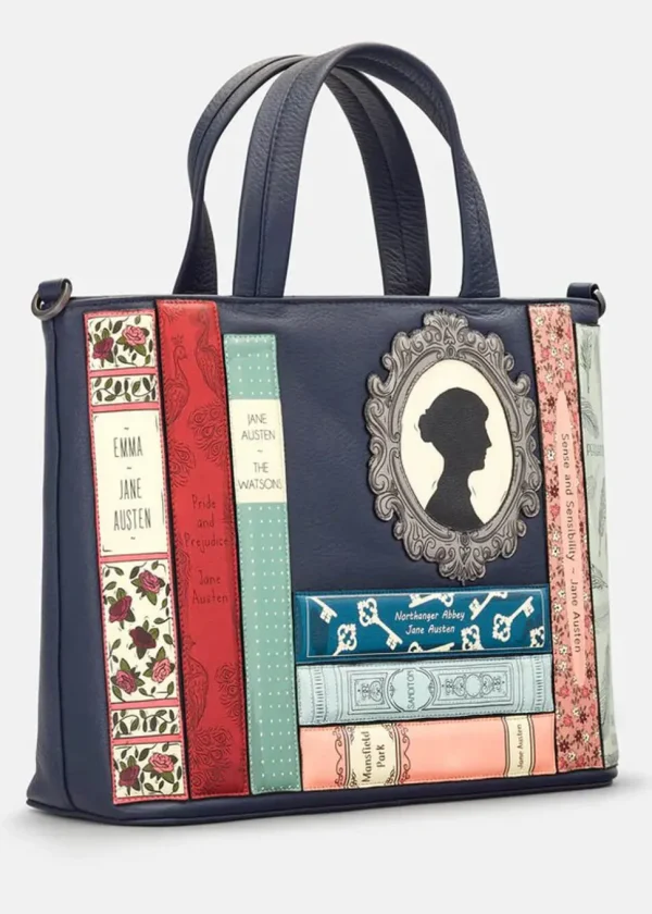 Succubus Bags Books Jane Austen Bookworm Leather Grab Bag Navy