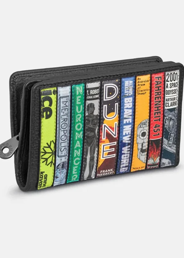 Succubus Bags Books Sci-Fi Bookworm Leather Zip Around Wallet Black