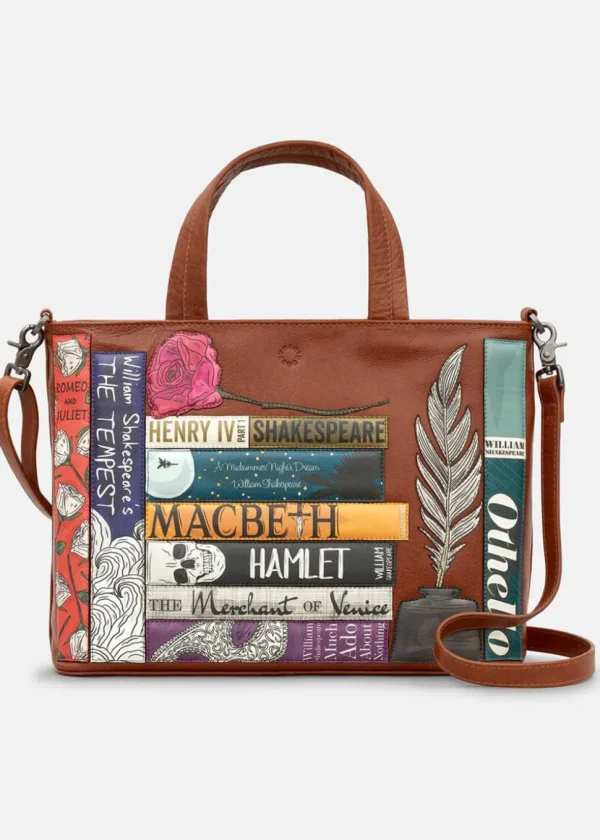Succubus Bags Books Shakespeare Bookworm Leather Grab Bag Brown
