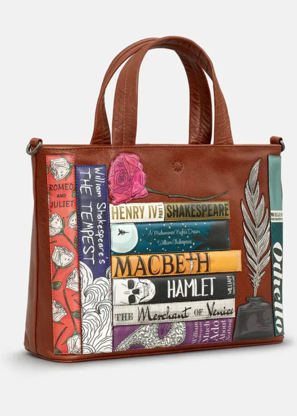 Succubus Bags Books Shakespeare Bookworm Leather Grab Bag Brown