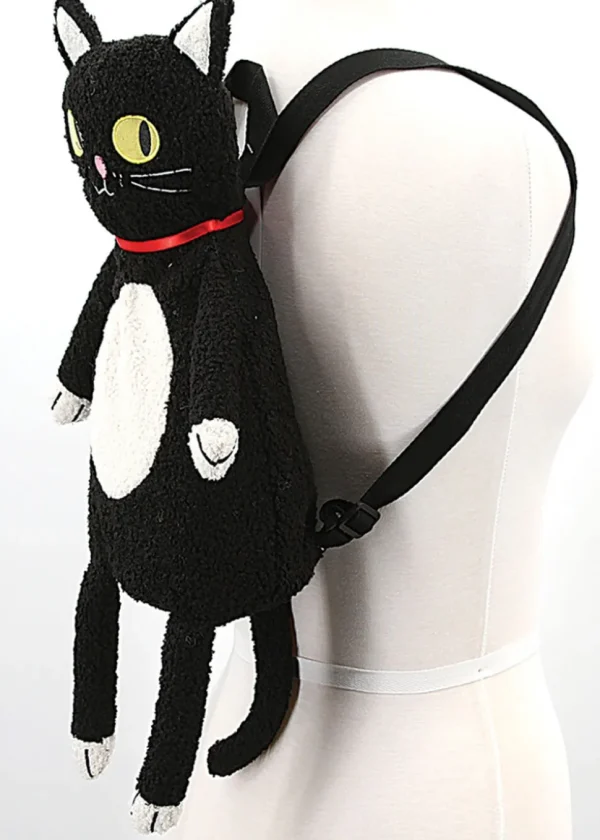 Succubus Bags Furry Black Cat Backpack Black