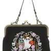 Succubus Bags Ghosts Wreath Kiss Lock Bag Black