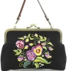 Succubus Bags Pansy Kiss Lock Handbag Black