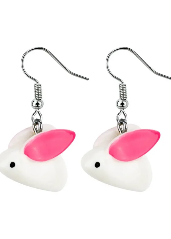 Succubus Bunny Earrings White Pink