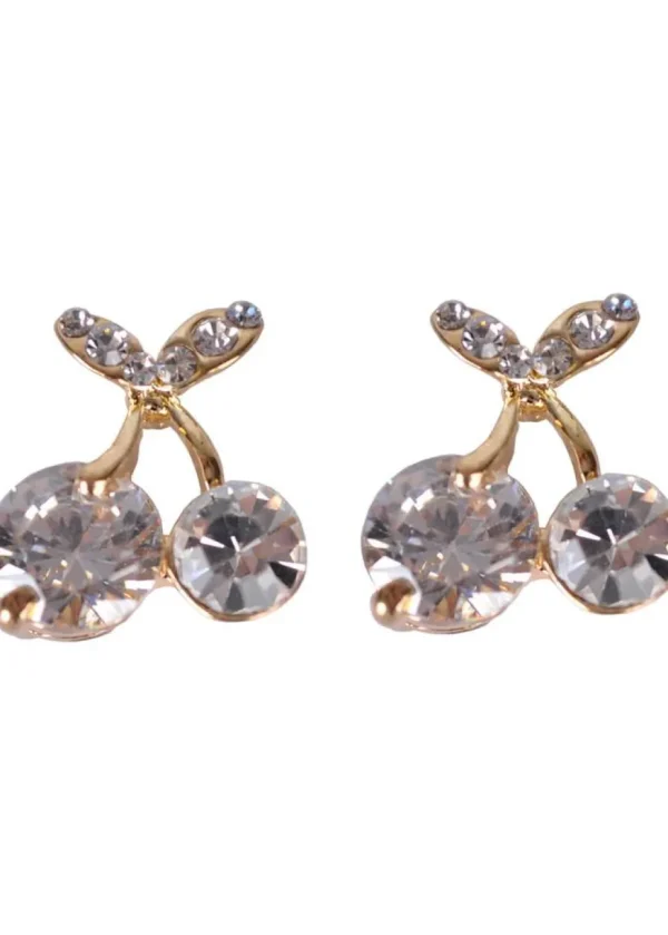 Succubus Cherry Diamonds Earrings Gold