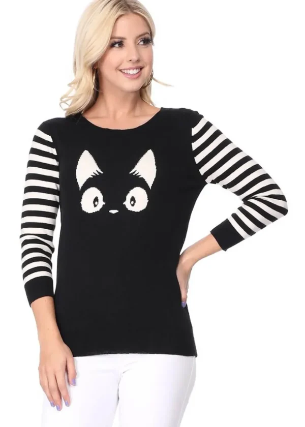 Succubus Clothing Kitty Cat Jumper Black