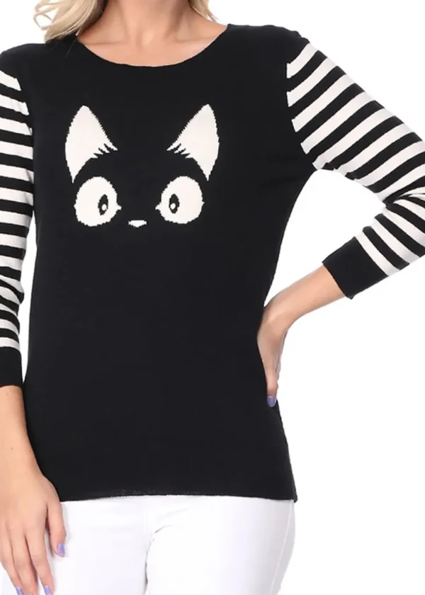 Succubus Clothing Kitty Cat Jumper Black