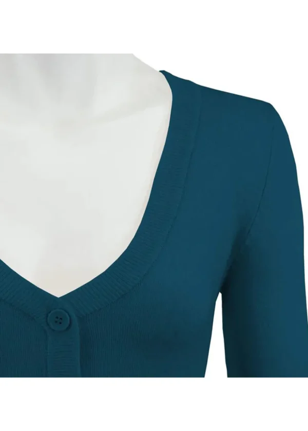 Succubus Clothing Retro Korte 50's Cardigan Teal Blue
