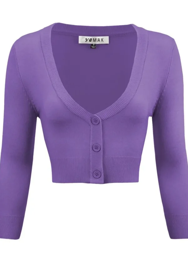 Succubus Clothing Retro Short 50's Cardigan Blueberry Purple