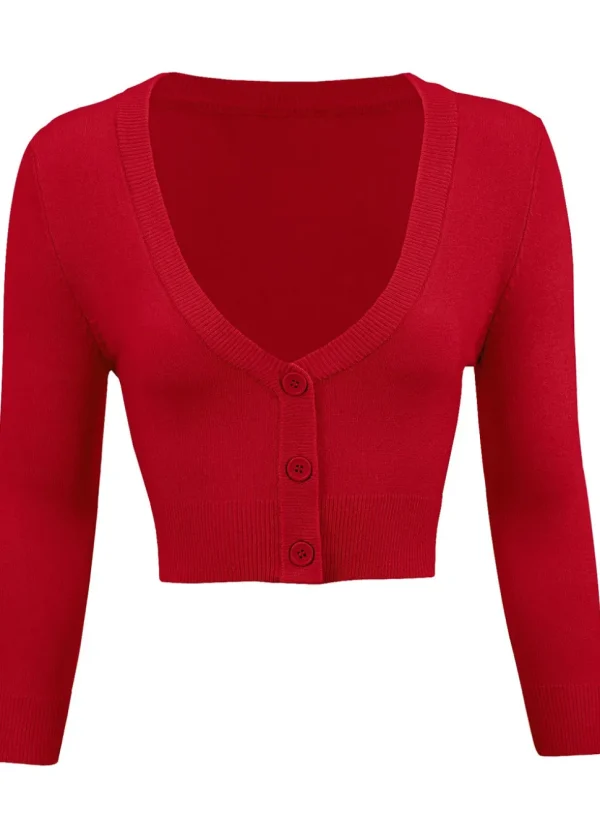 Succubus Clothing Retro Short 50's Cardigan Red