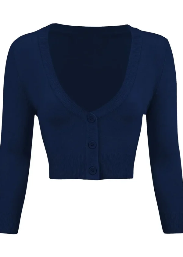 Succubus Clothing Retro Short 50's Cardigan Navy