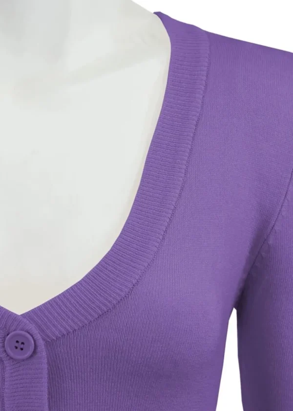 Succubus Clothing Retro Short 50's Cardigan Blueberry Purple