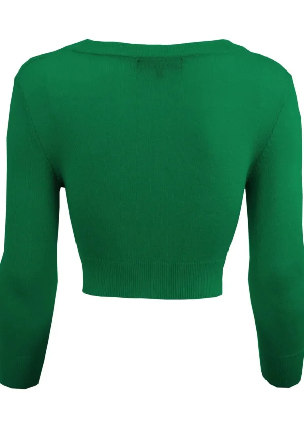 Succubus Clothing Retro Short 50's Cardigan Kelly Green
