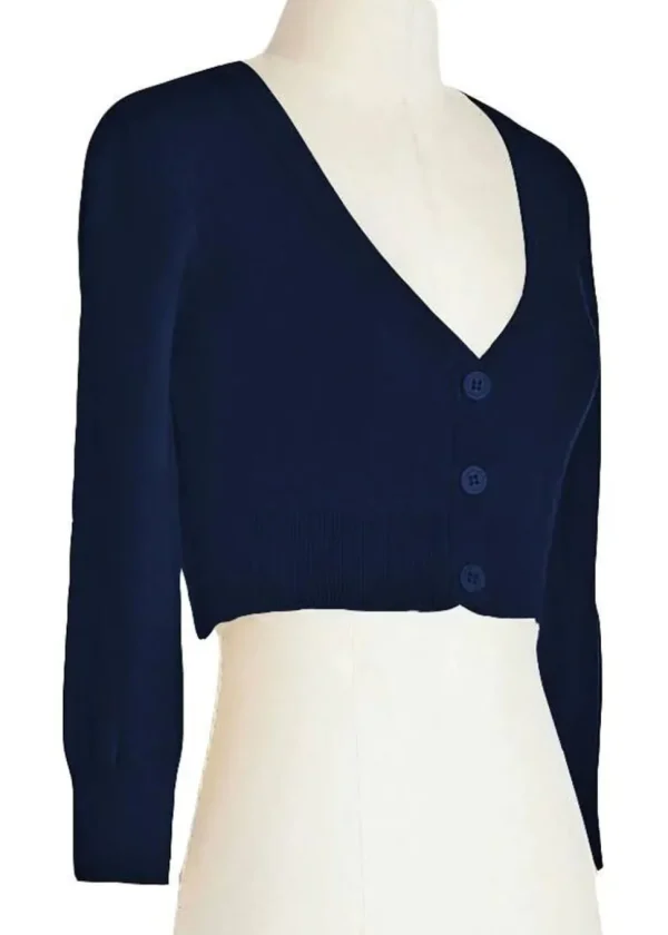 Succubus Clothing Retro Short 50's Cardigan Navy