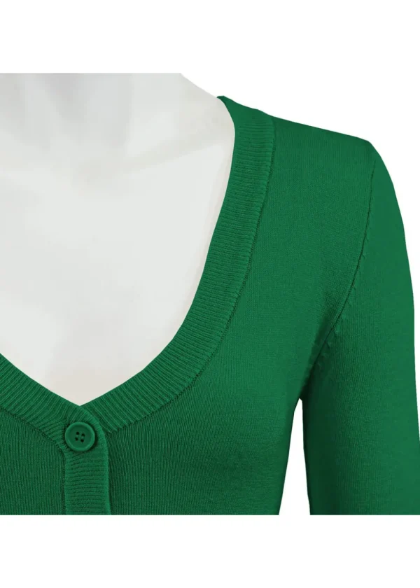Succubus Clothing Retro Short 50's Cardigan Kelly Green