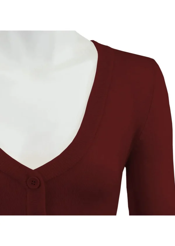 Succubus Clothing Retro Short 50's Cardigan Burgundy