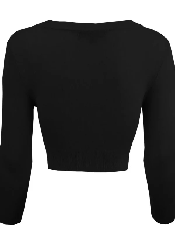 Succubus Clothing Retro Short 50's Cardigan Black