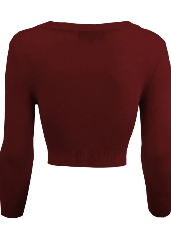 Succubus Clothing Retro Short 50's Cardigan Burgundy