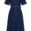 Succubus Clothing Rosie Denim 50's Swing Dress Navy