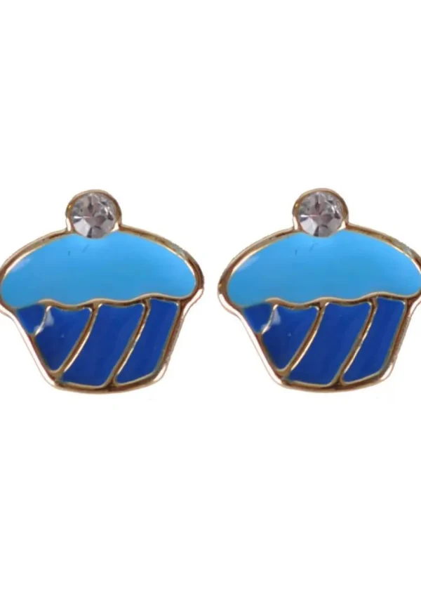 Succubus Crystal Cupcake Earrings Navy