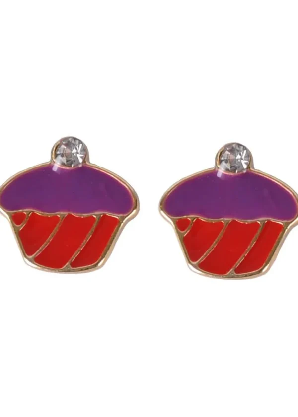 Succubus Crystal Cupcake Earrings Red