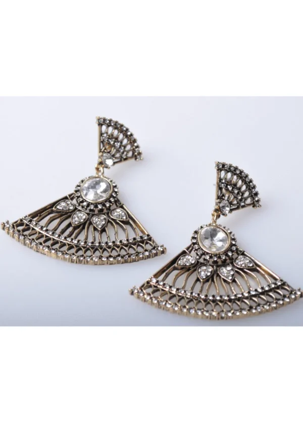 Succubus Crystal Fan Old Hollywood Glamour 20's Earrings