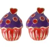Succubus Cupcake Glossy Earrings Red