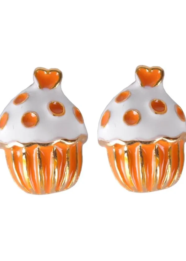 Succubus Cupcake Glossy Earrings Orange