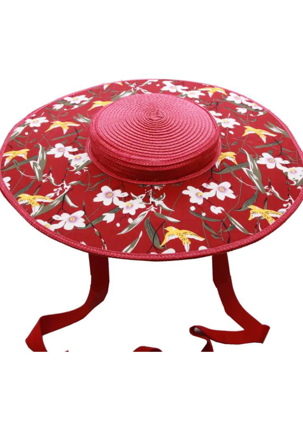 succubus_fancy_cartwheel__1.webp Succubus Fancy Cartwheel Floral 50's Strawhat Red